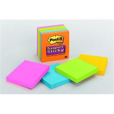 3M 3M Company MMM6545SSAN Sticky note Notes Super Sticky Neon Fusion Colors 3 X 3 5 Pads MMM6545SSAN